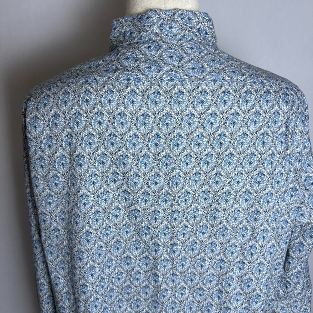 NWT Cremieux Men's Button Down XL Long Sleeves Blue & Gray Damask Jacquard Print - Picture 9 of 14